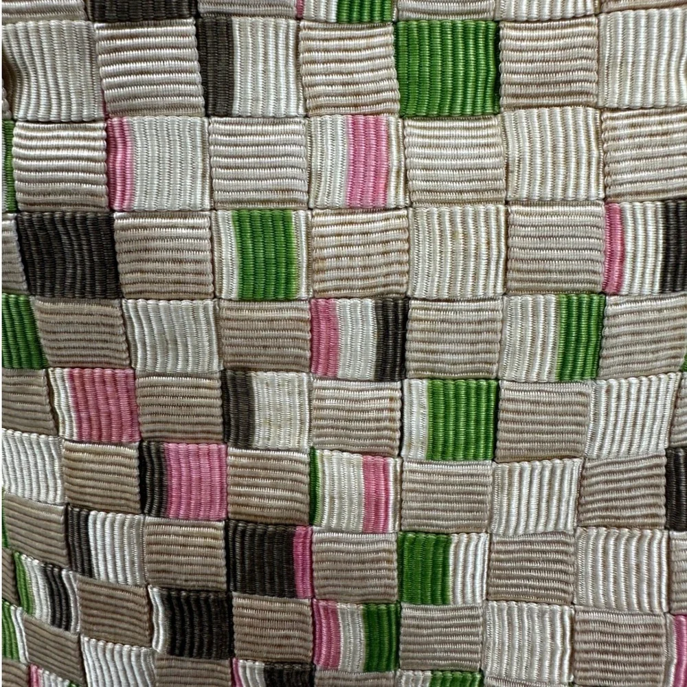 The Sak Woven Hobo Bag Tan Green Pink Shoulder Bag Purse